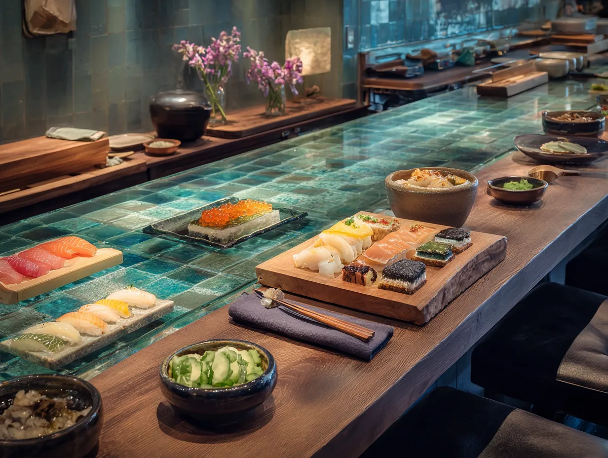 Interactive omakase dining with chef explaining each course and preparation method