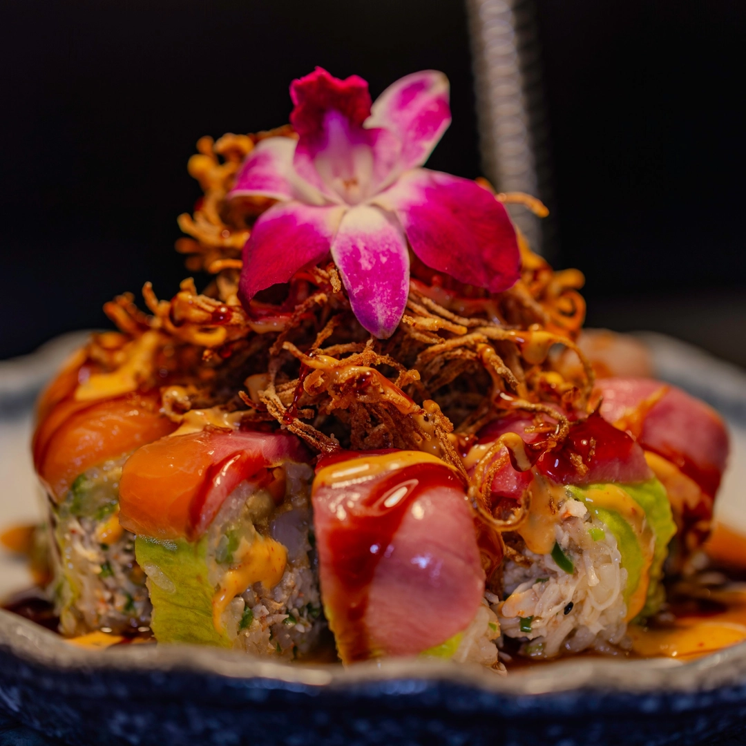 Classic California roll with crab, avocado, and cucumber at Japanese restaurant